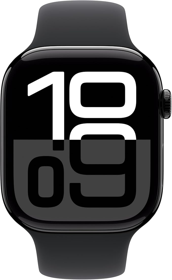 Apple Watch Series 10 GPS 42 mm Smartwatch with Jet Black Aluminium Case with Black Sport Band- JET BLACK