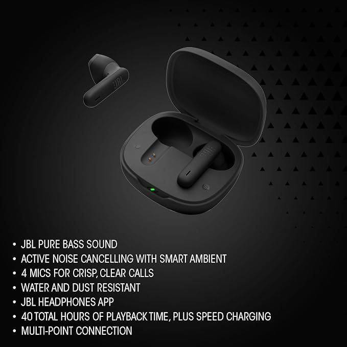 JBL Wave Flex 2 Adaptive Noise Cancelling with Smart Ambient True Wireless Earbuds- BLACK - Image 3
