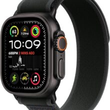 Apple Watch Ultra 2 GPS + Cellular 49mm Smartwatch, Sports Watch with Black Rugged Titanium Case with Black Trail Loop - BLACK