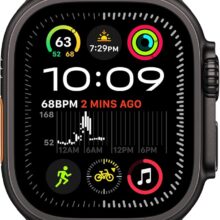 Apple Watch Ultra 2 GPS + Cellular 49mm Smartwatch, Sports Watch with Black Rugged Titanium Case with Black Trail Loop- BLACK