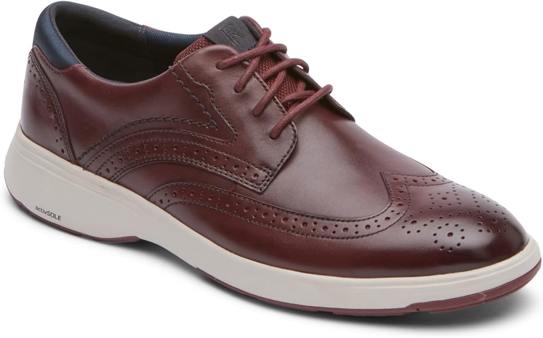 Rockport Noah Wingtip mens Oxford- BURGANDY - Image 3