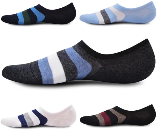 Sockscribe Urban Ankle Stripes (5 pairs) Men’s Fitted Cotton Thin No Show Socks