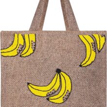 AmolikabyAnika Women Bohemian Beige Collection Of Large Tote Bags- BANANA EMROIDERY