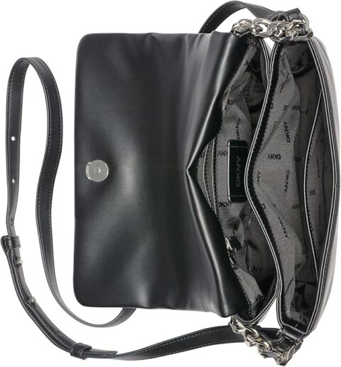 DKNY Desiree Large Crossbody- BLACK SILVER - Image 3