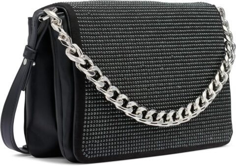 DKNY Desiree Large Crossbody- BLACK SILVER