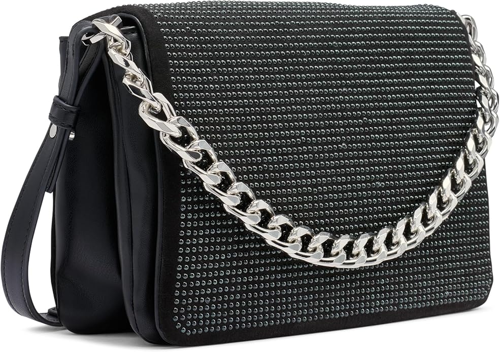DKNY Desiree Large Crossbody- BLACK SILVER