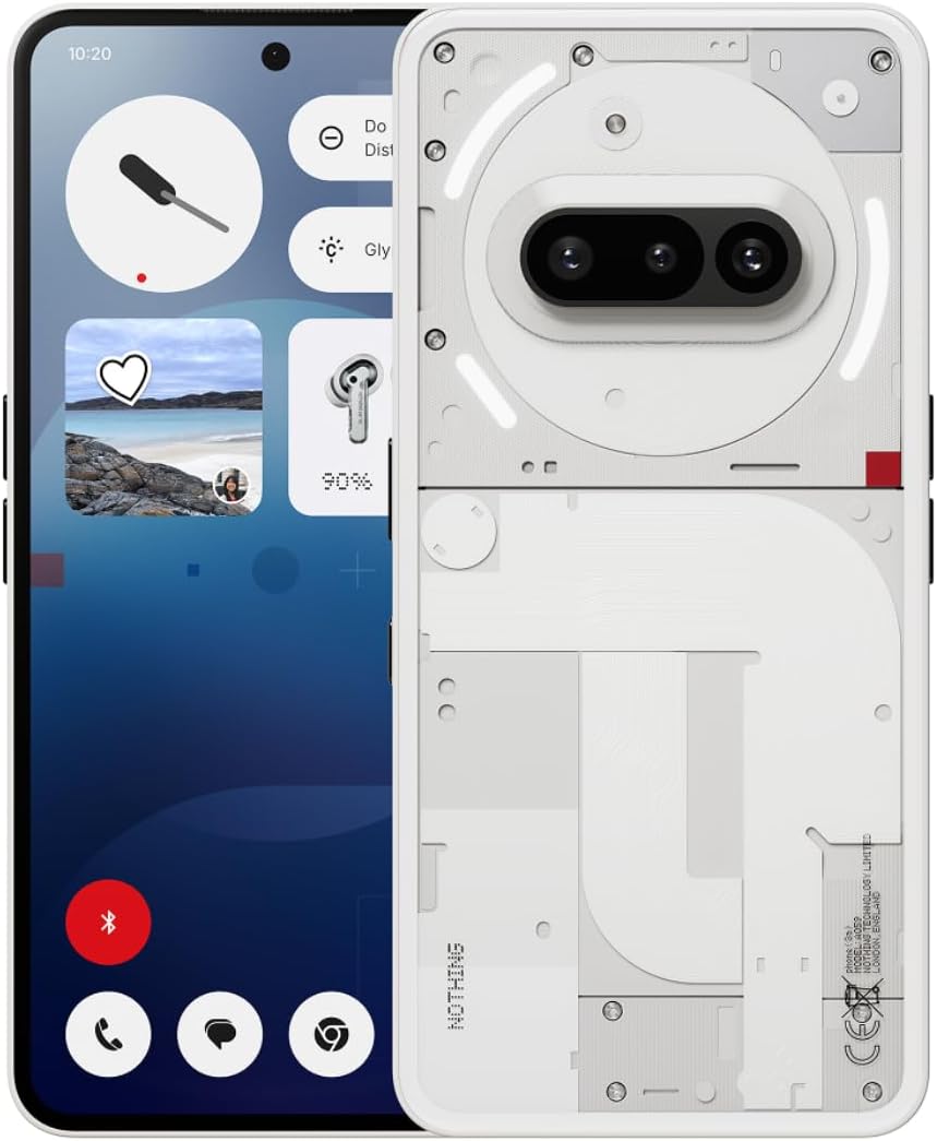 Nothing Phone (3a) 128 GB – mobile phone with 32 MP front camera, 30x ultra zoom, 50W fast charging and 6.77″ FHD+ flexible AMOLED display – White