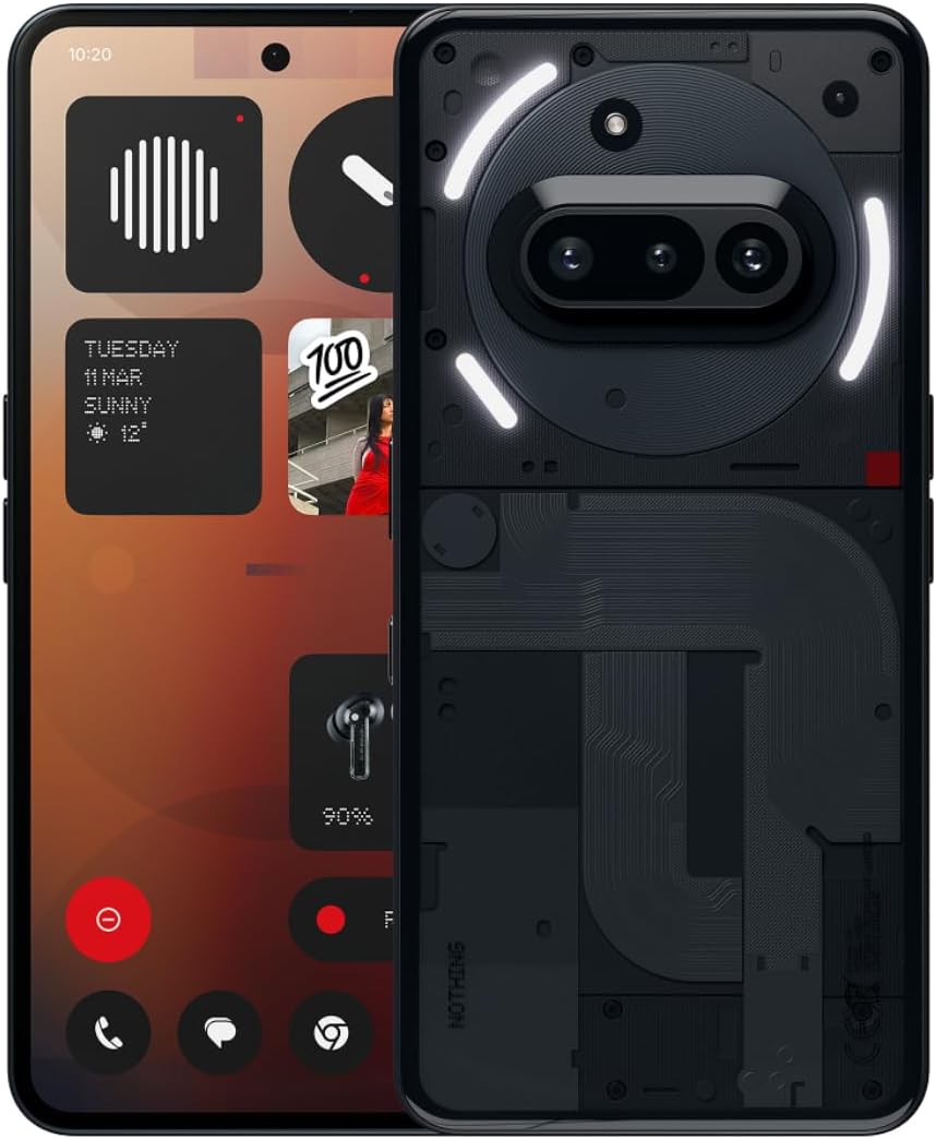 Nothing Phone (3a) 128 GB – mobile phone with 32 MP front camera, 30x ultra zoom, 50W fast charging and 6.77″ FHD+ flexible AMOLED display – Black