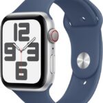 Apple Watch SE (2nd Gen) GPS + Cellular 40mm Smartwatch with Silver Aluminium Case with Denim Sport Band - SILVER