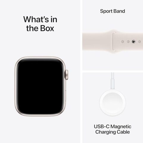 Apple Watch SE (2nd Gen) GPS 40mm Smartwatch with Starlight Aluminium Case with Starlight Sport Band- STARLIGHT - Image 2