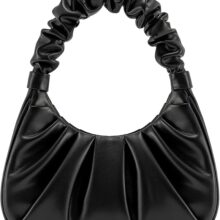 JW PEI Women's Gabbi Ruched Hobo Handbag- BLACK