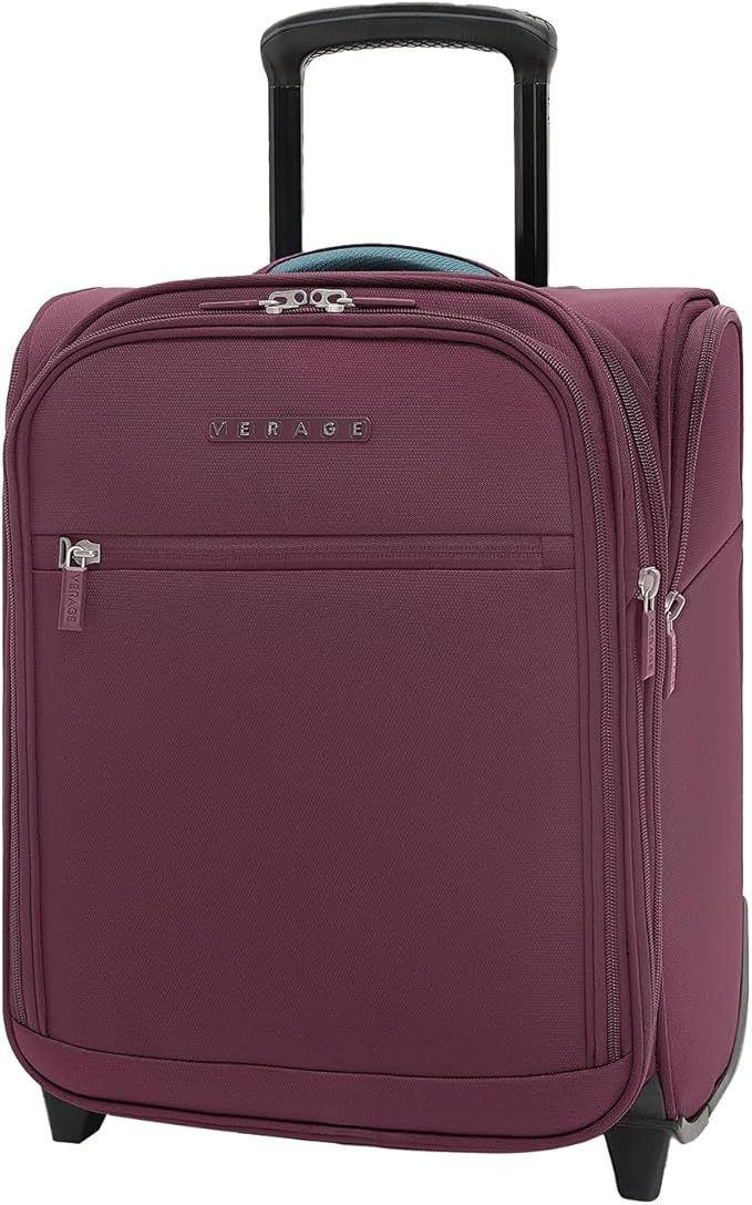 Verage Underseat Carry On Luggage with Spinner Wheels- GRAPE RED