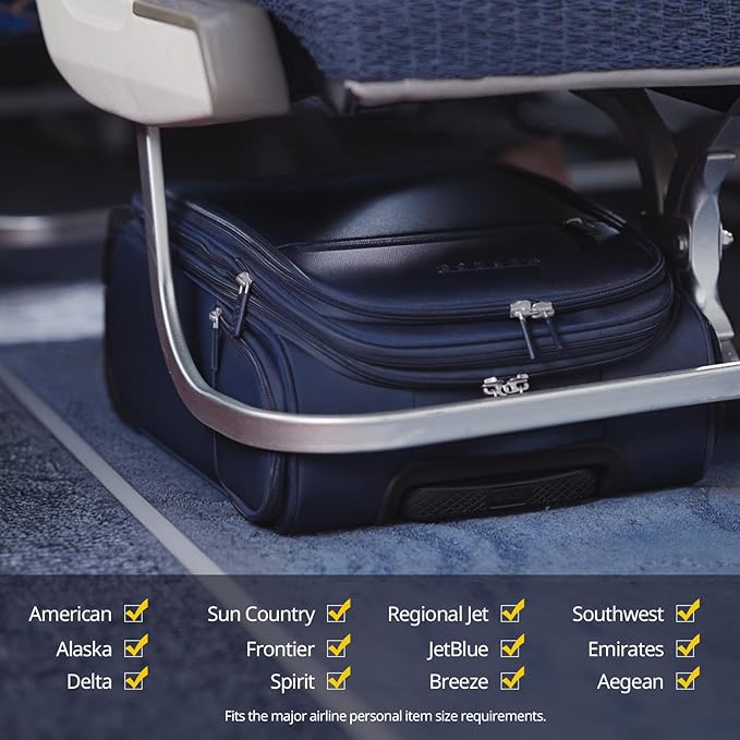 Verage Underseat Carry On Luggage with Spinner Wheels- NAVY BLUE - Image 2