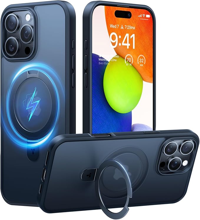 TORRAS Magnetic Ostand for iPhone 16 Pro Max Case- BLACK