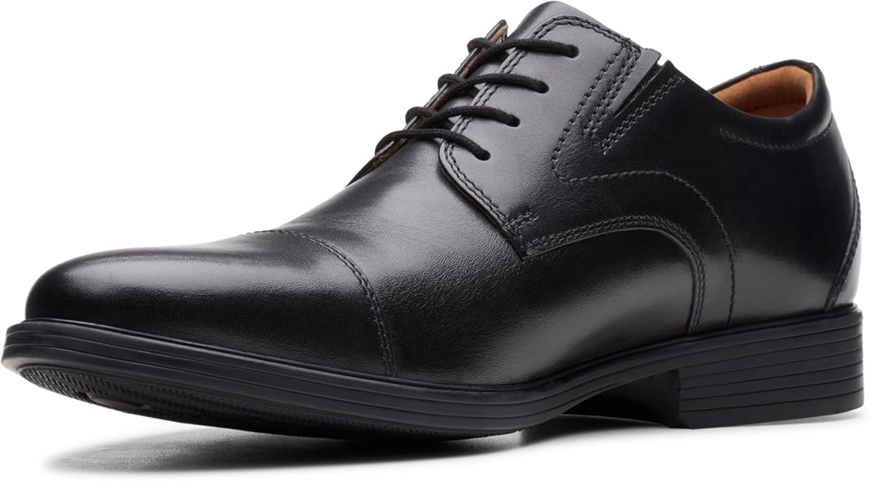 Clarks Whiddon Cap Mens Oxford- BLACK