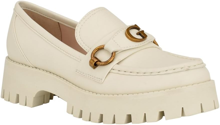 GUESS Almost womens Loafer- WHITE