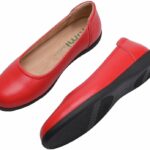 Yumi AirEase Ballet flats women soft leather shoes- RED