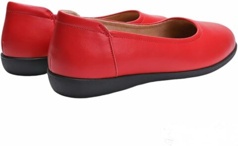 Yumi AirEase Ballet flats women soft leather shoes- RED - Image 4
