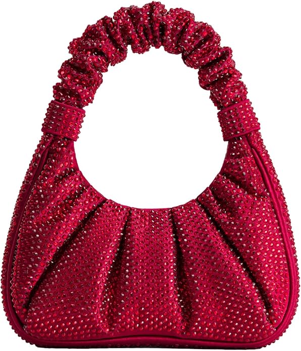 JW PEI Women’s Gabbi Ruched Hobo Handbag- CRYSRAL RED
