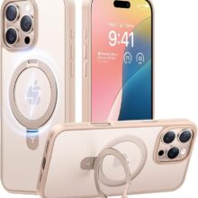 TORRAS Magnetic Ostand for iPhone 16 Pro Max Case- DESSER TITANIUM