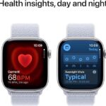 Apple Watch Series 10 GPS 42 mm Smartwatch with Silver Aluminium Case with Blue Cloud Sport Loop- SILVER