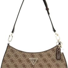GUESS Womens Noelle Top Zip Shoulder Bag Handbag- BROWN