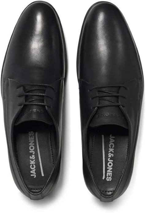 JACK & JONES Saint Leather mens Dress Shoes- BLACK
