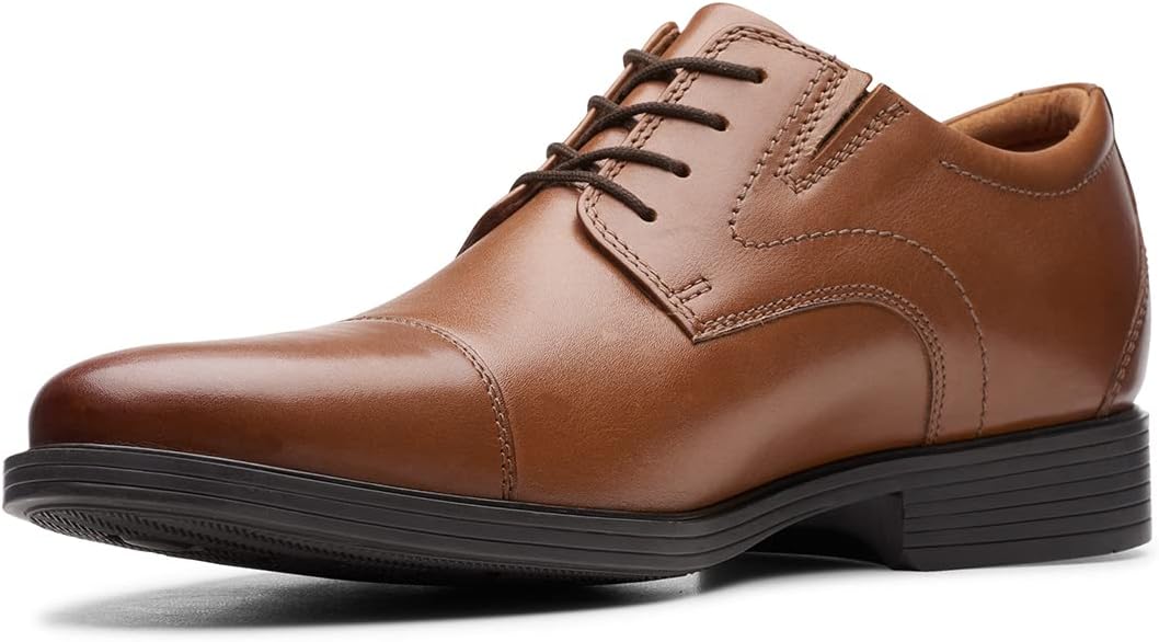 Clarks Whiddon Cap Mens Oxford- DARK TAN