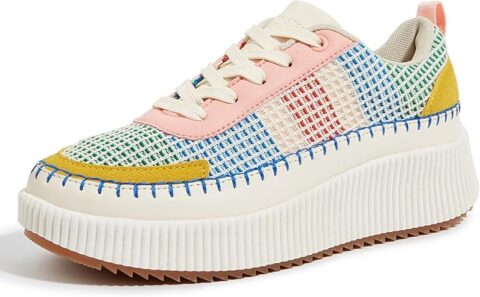 LUCKY STEP Women's Platform Sneakers Rhinestone Fashion Chunky Casual Sparkly Retro Braided Walking Shoes - Image 2