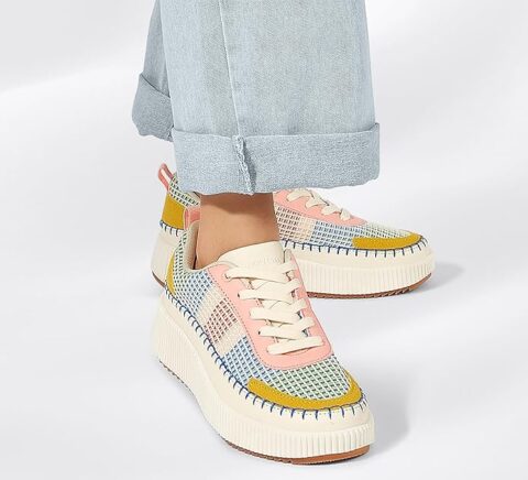 LUCKY STEP Women's Platform Sneakers Rhinestone Fashion Chunky Casual Sparkly Retro Braided Walking Shoes - Image 4