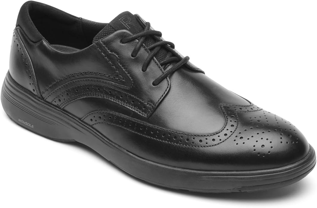 Rockport Noah Wingtip mens Oxford- BLACK - Image 3