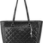 GUESS Womens Delphine Tote Handbag Limited time deal- BLACK